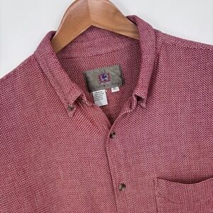 VTG The Territory Ahead Woven Cotton Button Down Shirt Mens XL Red Textured
